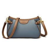 حقيبة كتف متوسطة الحجم باللون الأزرق الفاتح وحواف من اللون البيج - KSA